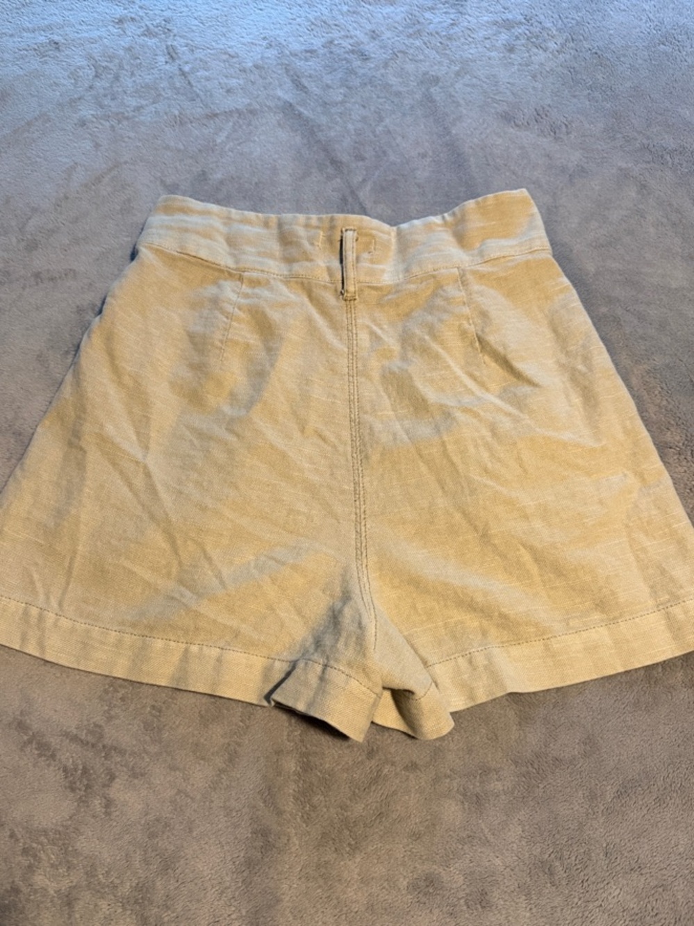 High-Waist Ruched Paperbag Shorts in Light Tan - Picture 5 of 8